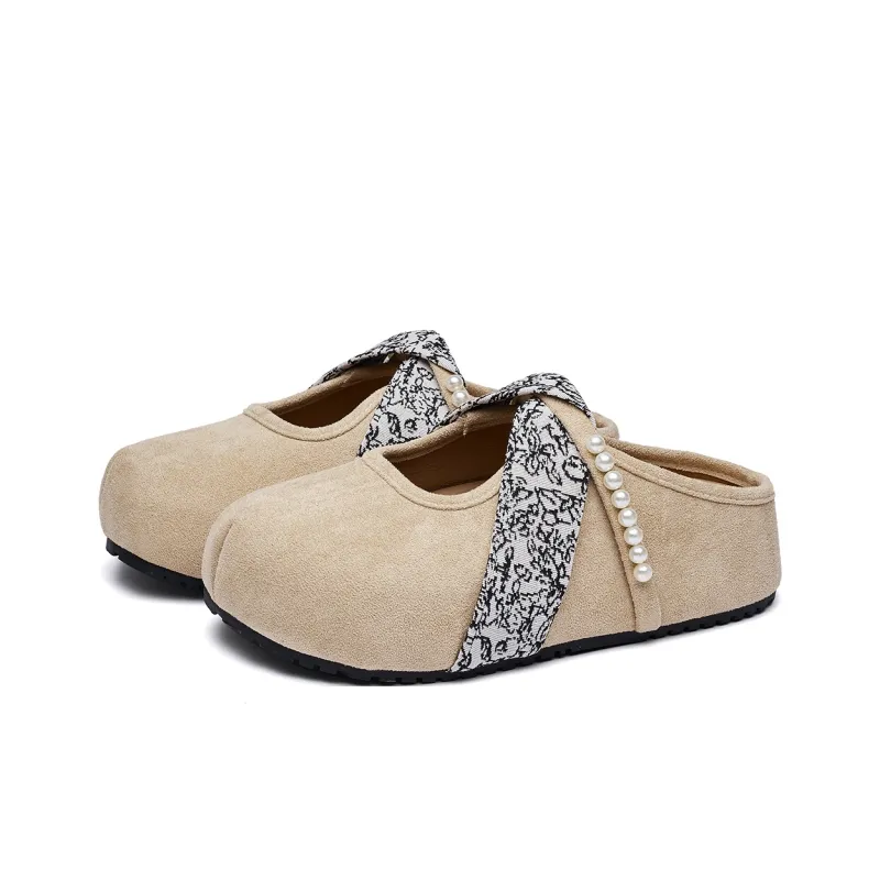 MUKALUO Rubber Sole Abrasion Resistant Slip Resistant Closed Toe Slippers Women's-1