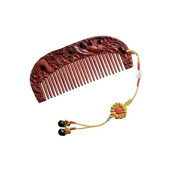 DALONG Small Leaf Red Sandalwood Wooden Comb Unisex
