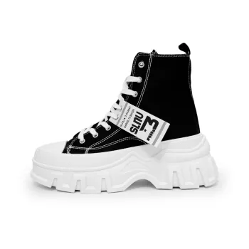 Dragon Dance Height Increasing High Top Canvas Shoes Unisex Black