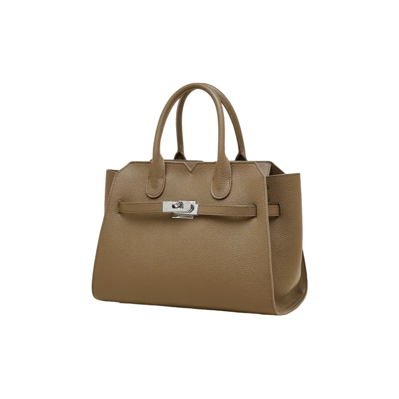 PIERRE CARDIN Cow Leather Shoulder Bag, Handbag Tubas Women's Black/Elephant Grey/Beige-9