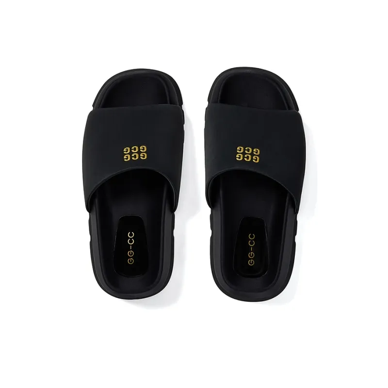 GG CC Slip Resistant Slide Slippers Women's Black-2