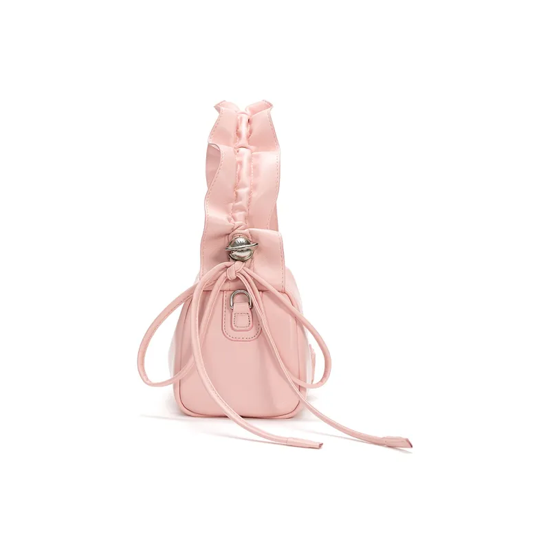 JELLYTOYBOY Cow Leather Cloud Cluster Lunch Box Bag One Shoulder Crossbody/Handbag Regular Women's Silver/Pink-11