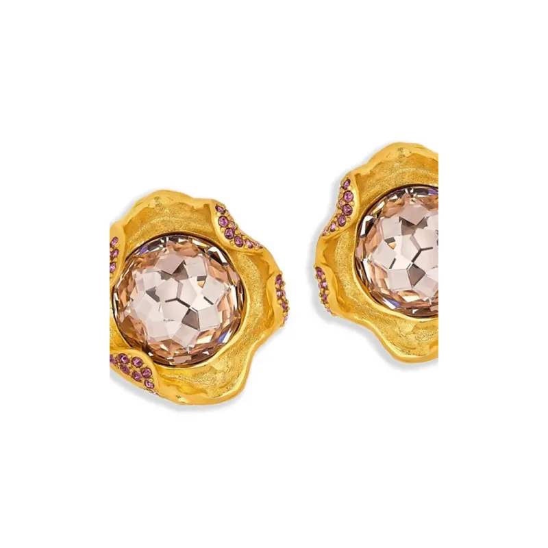 Oscar De La Renta Crystal Nest Earrings-1