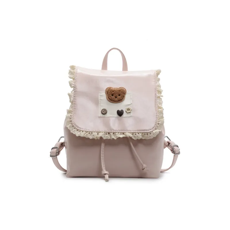 TOUTSEUL YOLO PU Backpack Unisex Ecru/Black/Blue/Pink-18