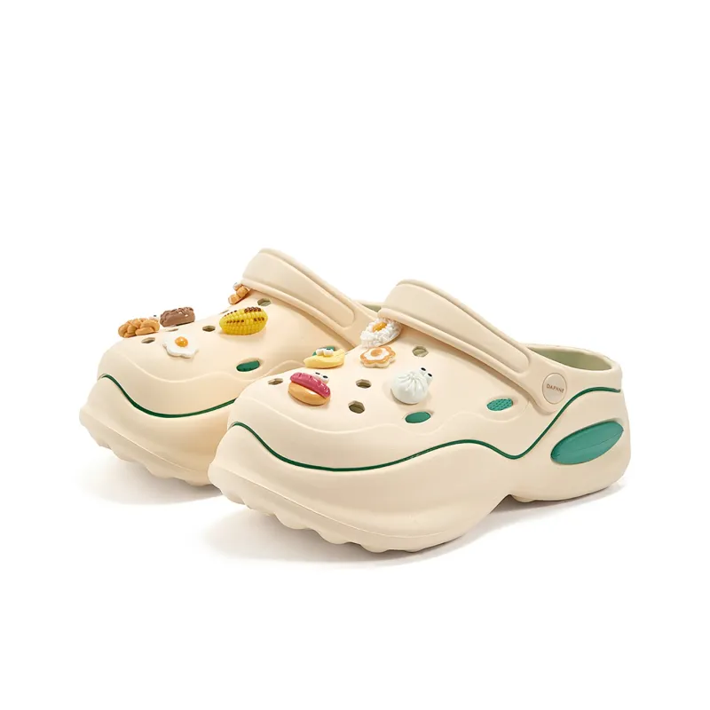 DAPHNE Clogs Women's Beige Green-1