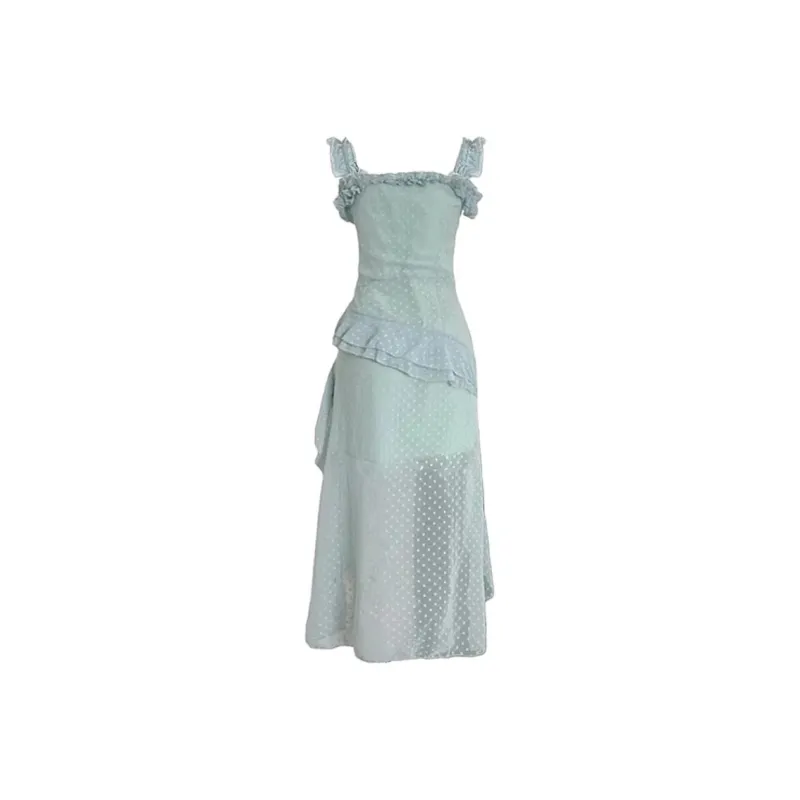 DOSOHEB Slip Dresses Women's Blue-1