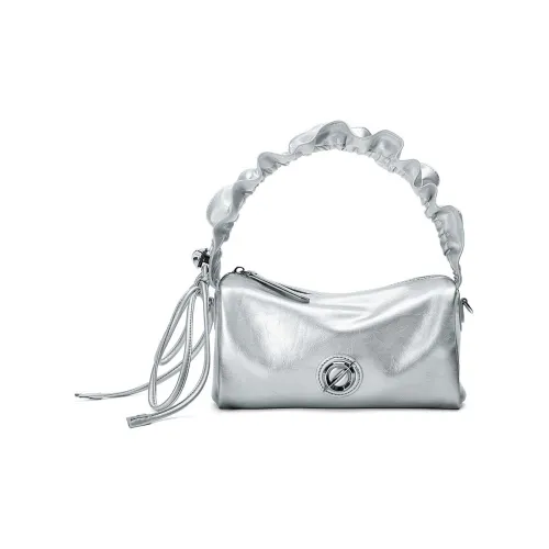 JELLYTOYBOY Cow Leather Cloud Cluster Lunch Box bag vintage Crossbody Bag, Handbag vintage Regular Women's Silver/Pink