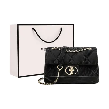 VINEY Synthetic Leather Shoulder Bag, Crossbody Bag Regular Women's Black