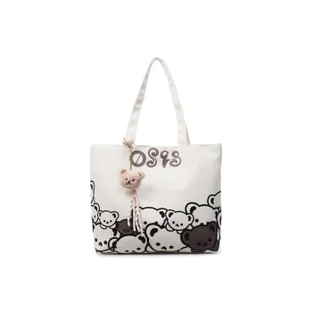 Kewuku Canvas Shoulder Bag Regular Unisex White