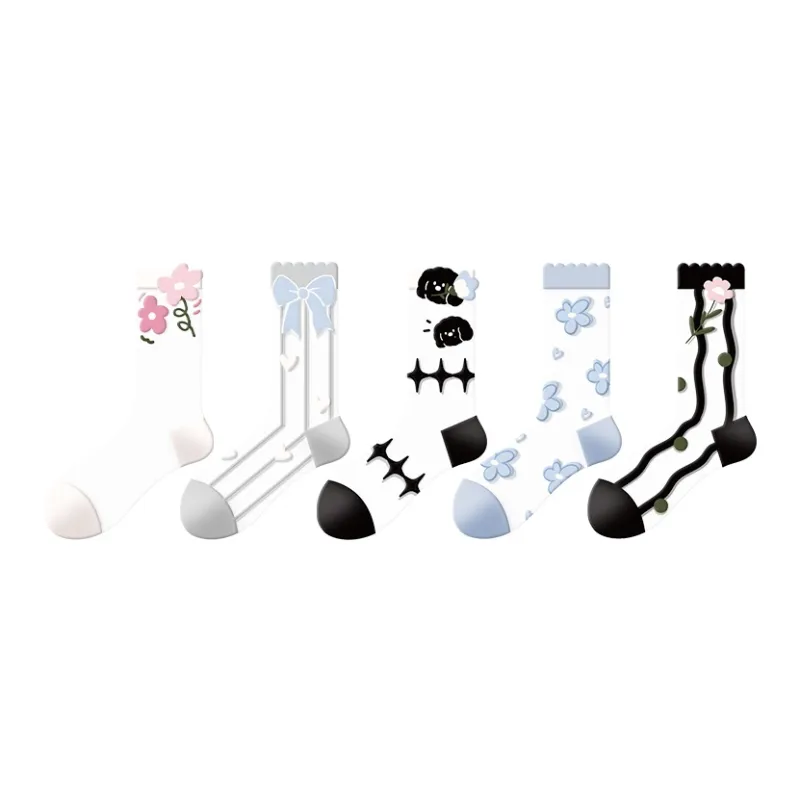 DJUNGLE Mid Calf Socks Women's 5 Pack-0
