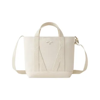 MAH Recycled Cotton Canvas Bag, Shoulder Bag, Crossbody Bag, Handbag Women's Ecru