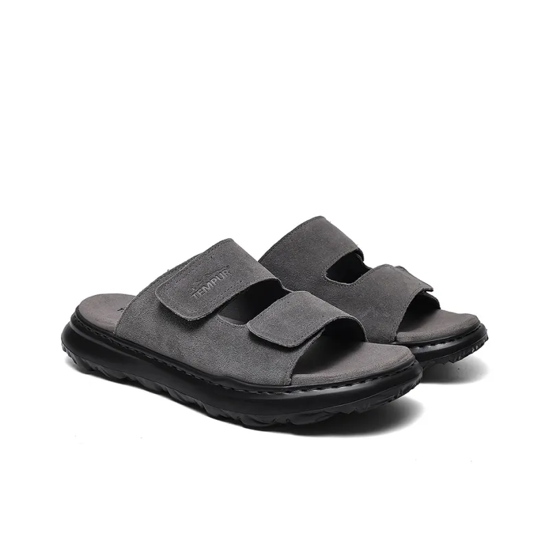 TEMPUR Abrasion Resistant Slip Resistant Slide Slippers Men's Dark Gray-1