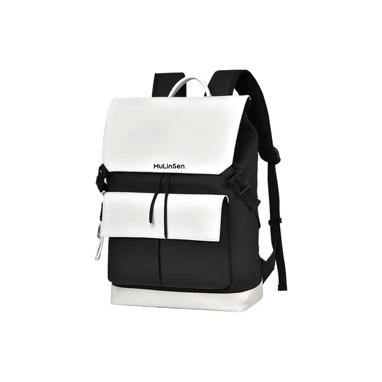 Mulinsen Oxford Backpack Unisex Black & White/Black/Green/Pink-0