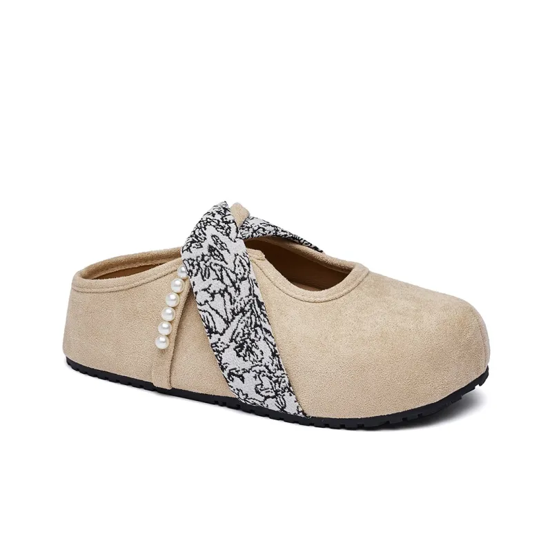 MUKALUO Rubber Sole Abrasion Resistant Slip Resistant Closed Toe Slippers Women's-3