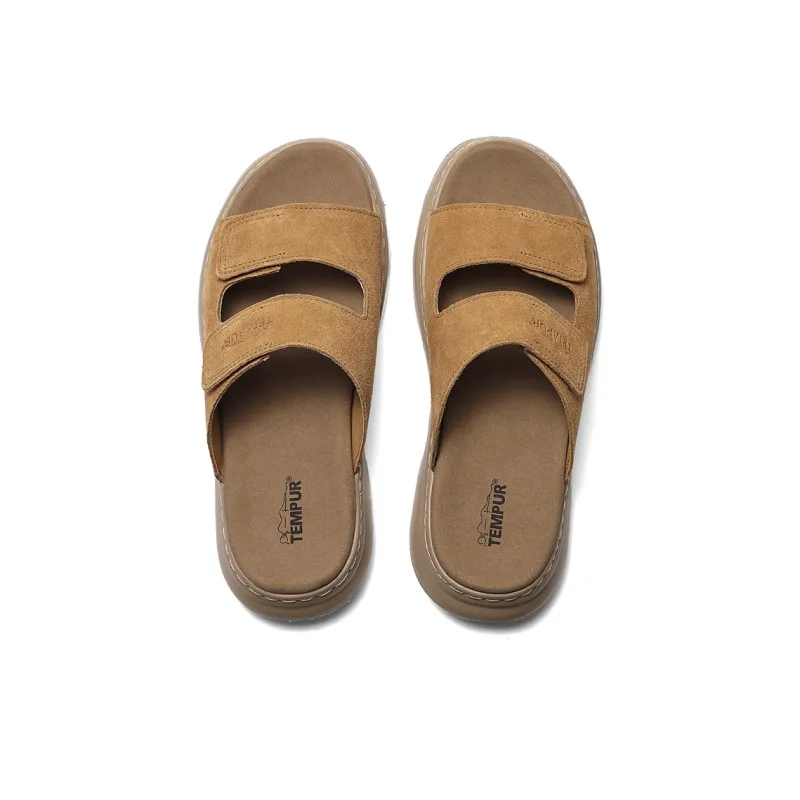 TEMPUR Slip Resistant Slide Slippers Men's Wheat Ear Brown-2