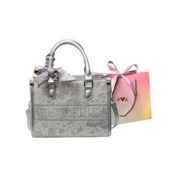 Yalu Oxford Shoulder Bag, Crossbody Bag, Handbag Women's Silver/Ecru