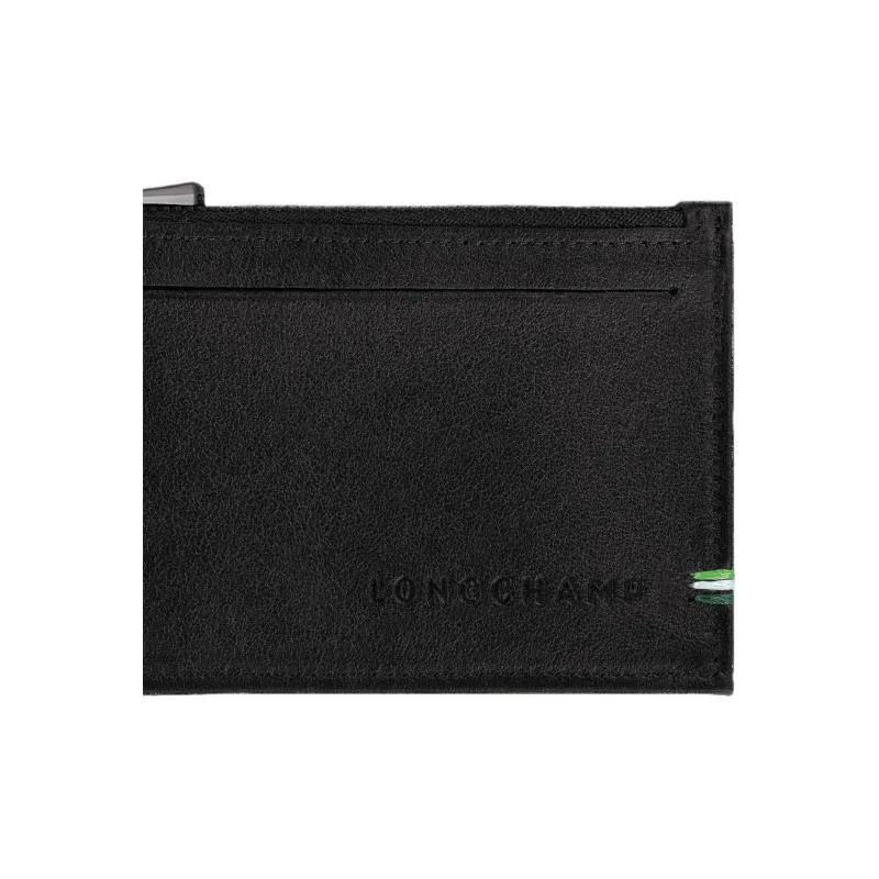 LONGCHAMP Cow Leather Coin Purse Unisex Black-2