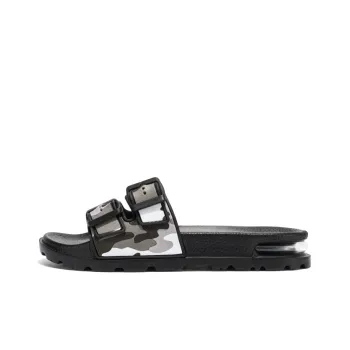 MIIOW Rubber Sole Leather Patchwork Slip Resistant Abrasion Resistant Slide Slippers Men's