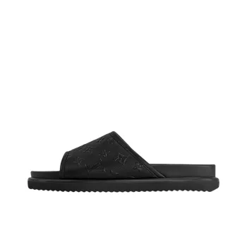 LOUIS VUITTON Miami Slide Slippers Men's Black