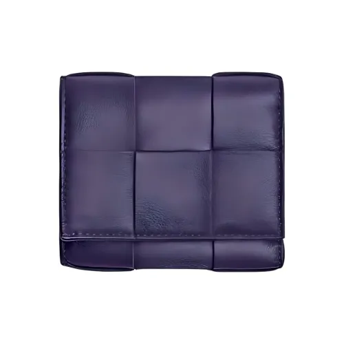 Bottega Veneta Lambskin Patch Calfskin Wallet Women's Purple