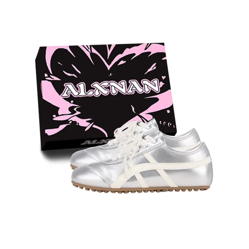 Alxnan Casual Shoes Women's Low Top Ivory/Silver/Pink/Lemon-30