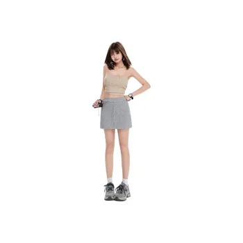 Wen Shan Casual Short Skirts Women's Gray