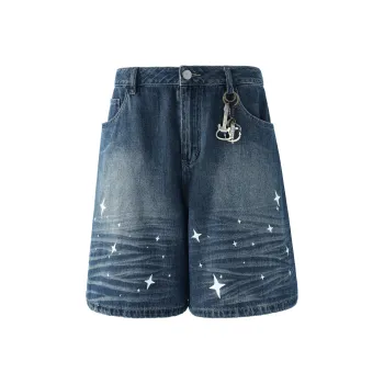 BJHG Denim Shorts Unisex Denim Blue