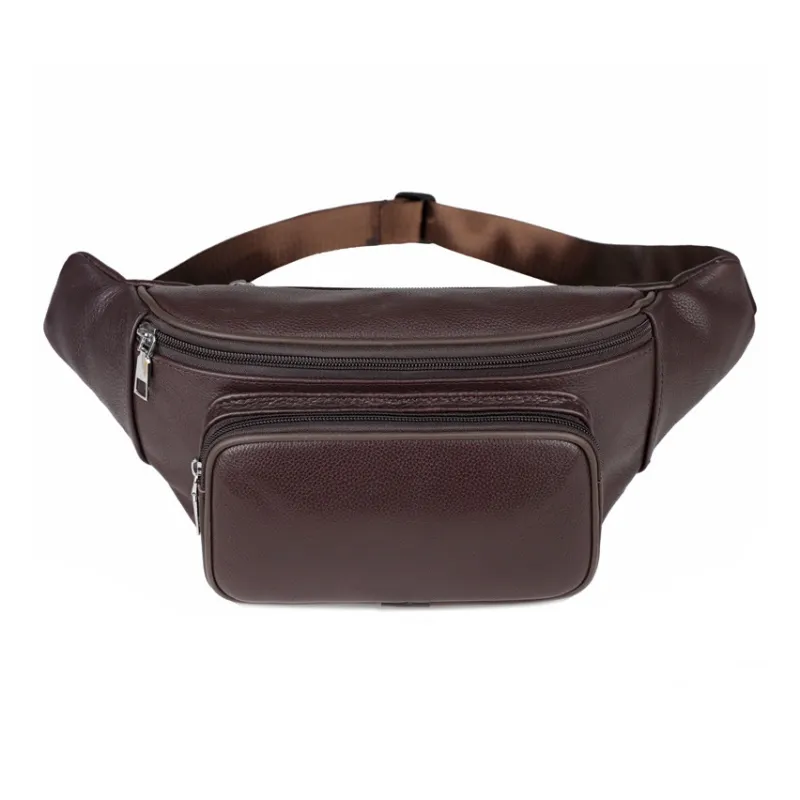 VIHUS Cow Leather Sling Bag Men's Black/Brown-5