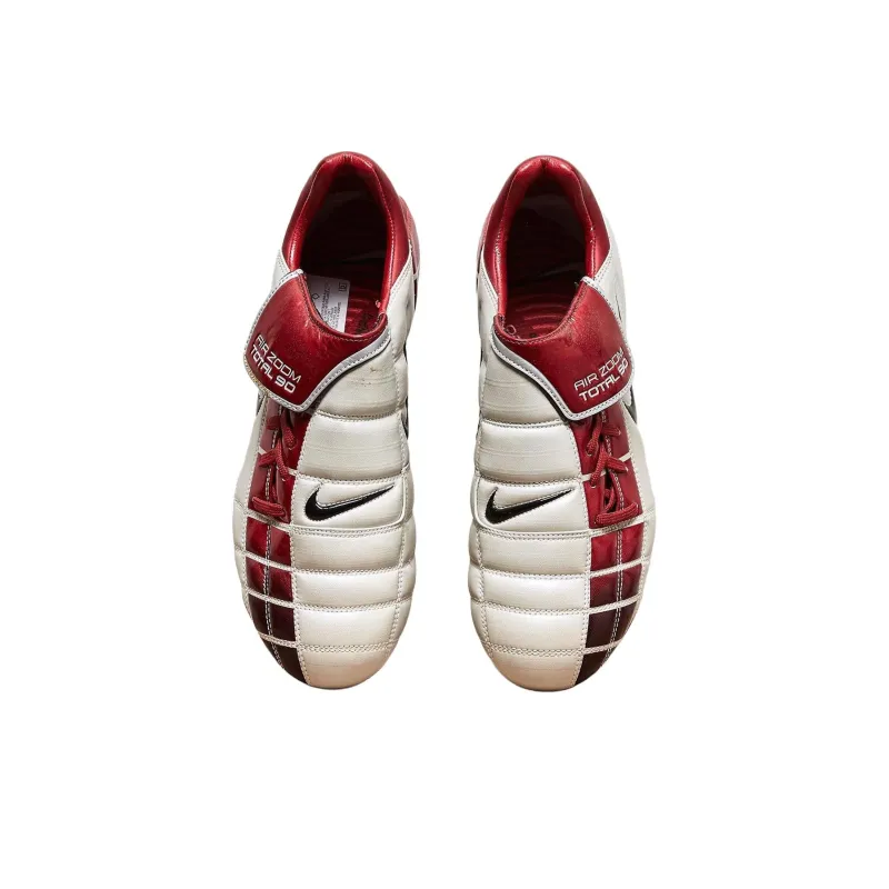 Nike Total 90 II Anti Slip Wear Resistant Soccer Shoes Unisex Red White-1