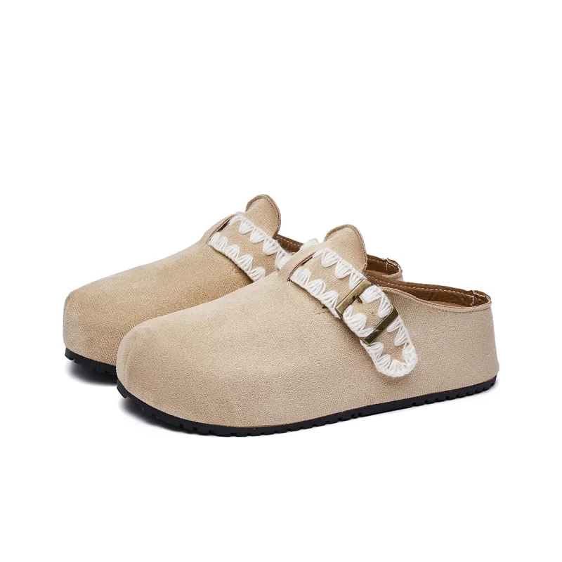 GDXF Rubber Sole Abrasion Resistant Slip Resistant Closed Toe Slippers Women's-2
