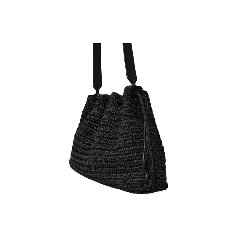 COS Cavatelli Paper Shoulder Bag Women's Black-1