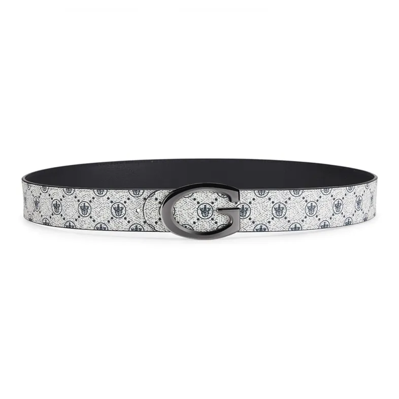 Jeccieziio Cow Leather Belts Men's Gunmetal, Gold, Silver Width 3.8CM-6
