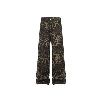 RASHOMONG Jeans Unisex Leopard Print