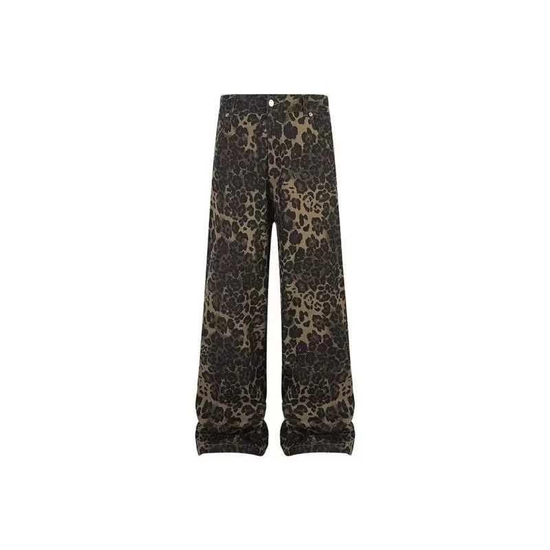 RASHOMONG Jeans Unisex Leopard Print-0