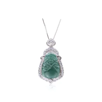QIXIANG Ice Glutinous Jadeite Necklace Women's