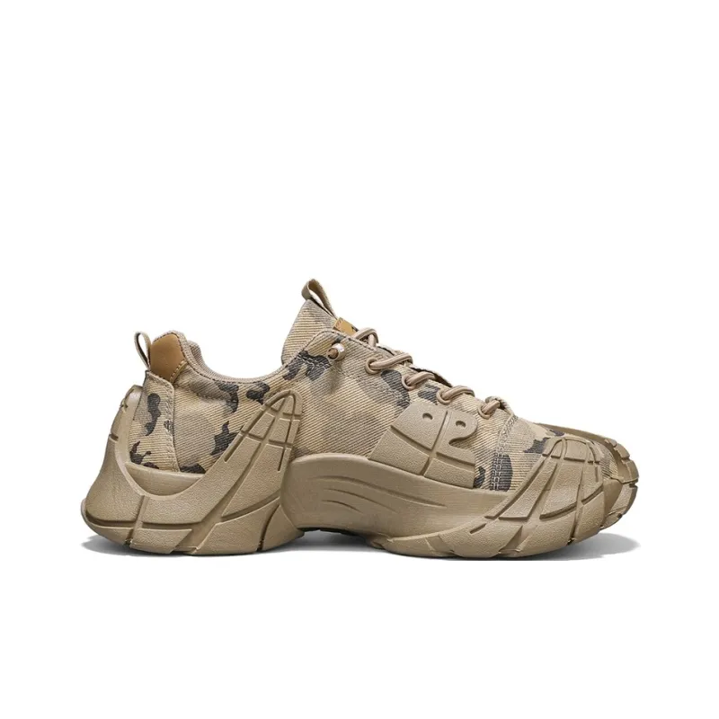 Binary Cushioning And Abrasion Resistant Coverage Low Top Casual Shoes Men's Khaki-1