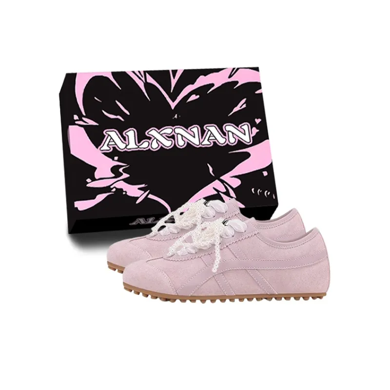 Alxnan Casual Shoes Women's Low Top Ivory/Silver/Pink/Lemon-36