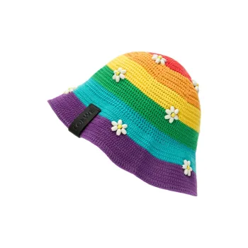 LOEWE Cotton Fabric, Calfskin Bucket Hats Men's Multicolor