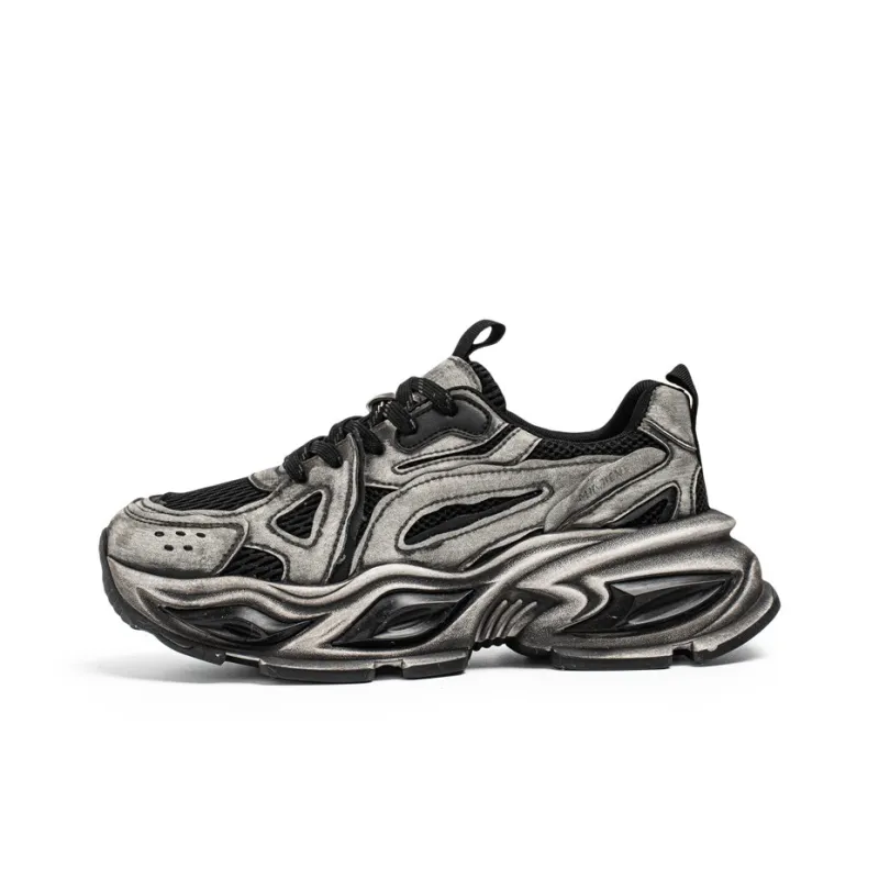 MUSHILANDI Slip Resistant, Breathable, Height Increasing Low Top Chunky Sneakers Men's-6