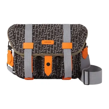 KENZO Fabric Messenger Bag Shoulder Bag Crossbody Bag Women's Gray & Orange