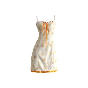 KKX Slip Dresses Women's Small Crinkle Chrysanthemum Dress