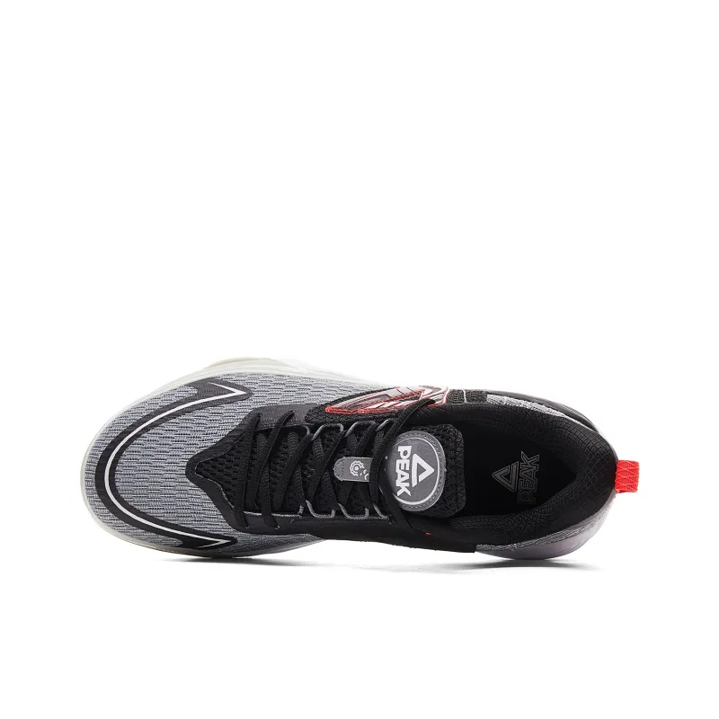 PEAK Shock Absorbers Slip Resistant Breathable Low Top Basketball Shoes Men's Medium Gray Black-3
