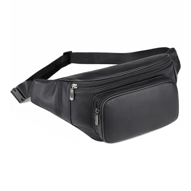 VIHUS Cow Leather Sling Bag Men's Black/Brown-1