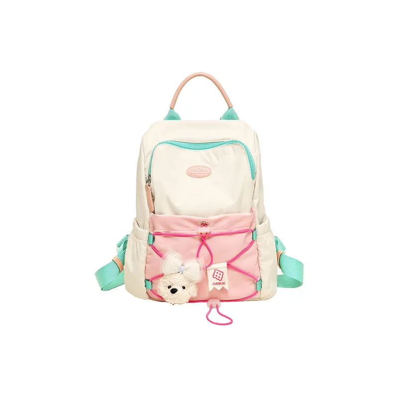 TOUTOU Fabric Backpack Regular Women's Cream White-0