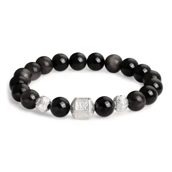 Lao Feng Xiang Natural Obsidian Bracelets Unisex