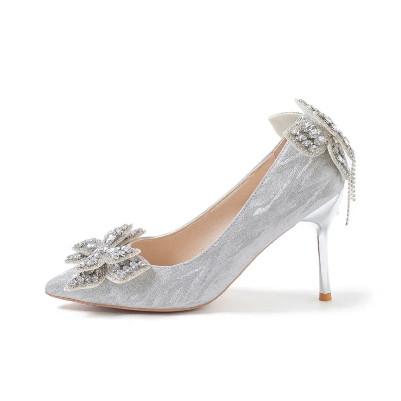 A Poinsettia Princess Slim Heel High Heels Women's-10