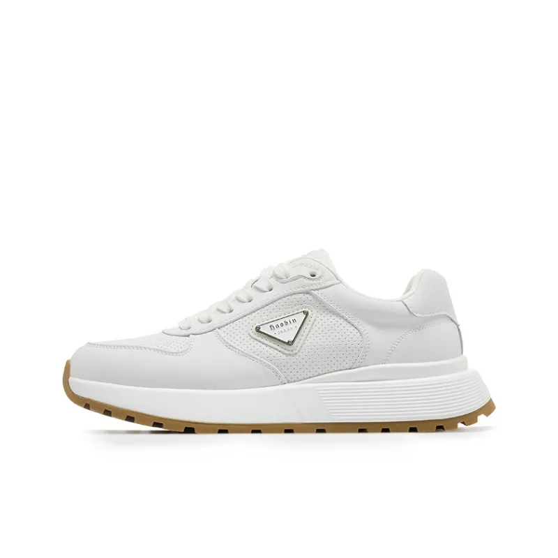 Haobin Breathable And Lightweight Low Top Casual Shoes Unisex White-0