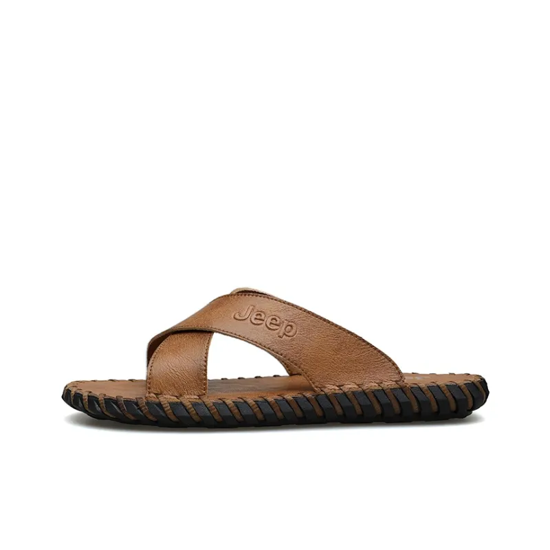 Jeep Rubber Sole Slip Resistant Abrasion Resistant Slide Slippers Men's-0