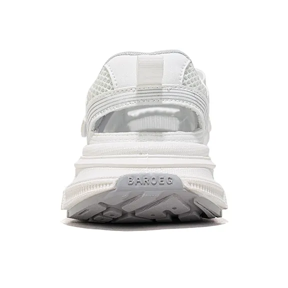 RENBEN Anti Slip Wear Resistant Low Top Chunky Sneakers Women's White-4
