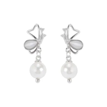Lang Wind S925 Silver Stud Earrings Women's